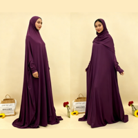 Abaya de prière longue pour femme musulmane, respirante, légère, en polyester, coupe ajustée, antistatique, grande taille, portable, longueur cheville, couleur personnalisable