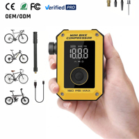 Compresseur d'air électrique portable intelligent 150 PSI pour vélo, moteur sans balais, gonfleur de pneus LCD Type-C Presta Schrader pour vélos et ballons