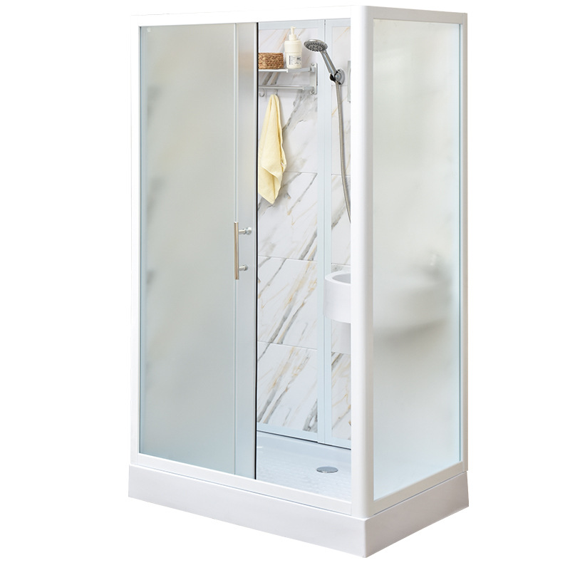 Современная ванная комната душевая комната закаленное стекло slidng дверь с раковиной