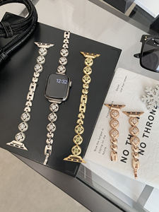 Correa de reloj metálica brillante Upro Fashion para mujer, compatible con Apple Watch Series 11 10, correa de lujo para reloj inteligente Iwatch - Product Image 2