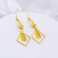 Mode boucles d'oreilles goutte 24k plaqué or charme cuivre bijoux balancent boucles d'oreilles bijoux femmes kiribati boucles d'oreilles conceptions