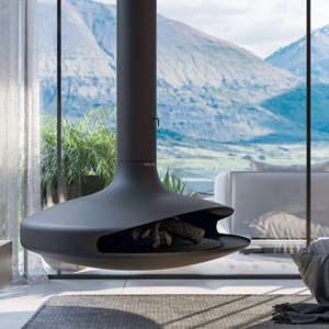 Chimenea colgante indipendente in ACCIAIO carbonio CON Design NO E decorativo, ideale PER Hotel, Ville E Bed & อาหารเช้า - Product Image 5