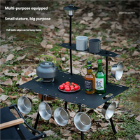 Table de camping portable, table d'appoint compacte pour le camping avec sac de transport pour la randonnée, le camping, l'extérieur, le barbecue