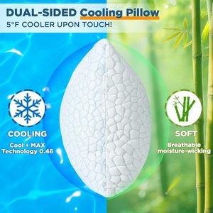 <span class=keywords><strong>Almohada</strong></span> <span class=keywords><strong>de</strong></span> Espuma Viscoelástica con Fibra <span class=keywords><strong>de</strong></span> Bambú Refrigerante, Altura Ajustable, Ortopédica, para Soporte Cervical, Funda Lavable, para Hotel y Hogar - Product Image 2