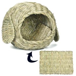 Konijn <span class=keywords><strong>Totoro</strong></span> Kat Cavia Veilig Ontsnappingshuis Natuurlijke Milieubescherming Gras Nest Duurzame Grot Huis Voor Huisdieren Bedden - Product Image 4