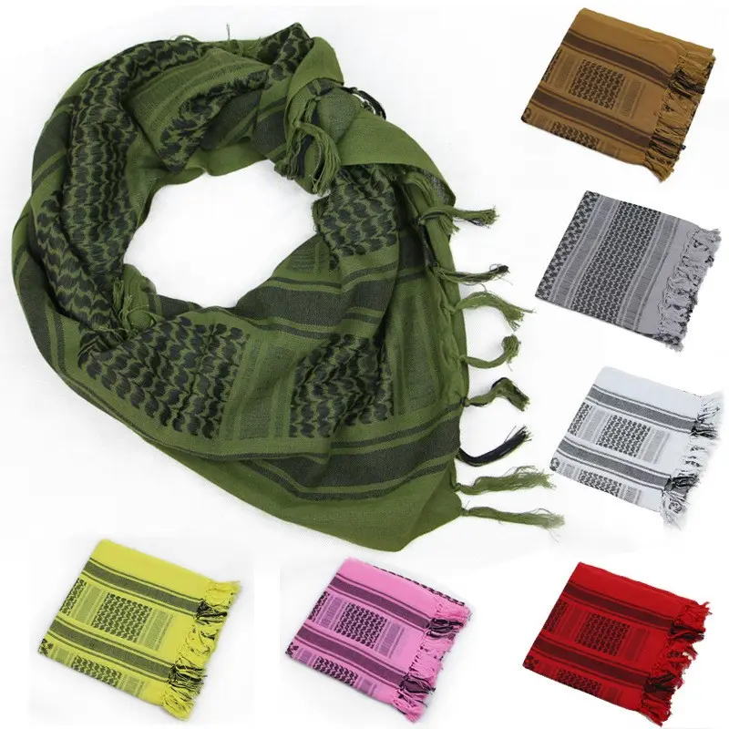 Fashiontactische Arabische Dubai Vierkante Hijabs Camouflage Tulband Sjaals Sjaal Voor Mannen