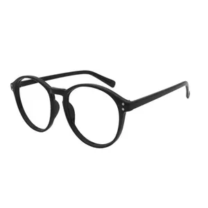 FANXUN TY183 ince okuma gözlüğü tam çerçeve anti-mavi düz düz ayna siyah PC malzeme ile Retro yuvarlak çerçeve