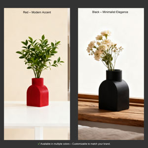 Vase en plastique à base arquée et nervurée pour la décoration de la maison - Product Image 4