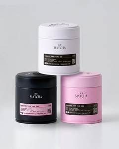 Barattolo in Latta Vuoto Personalizzabile <span class=keywords><strong>Rosa</strong></span> con Stampa Nera, Ermetico, da 30g/80g, per Matcha, Caffè, Tè, Polvere di Matcha, con Tappo a Vite - Product Image 1
