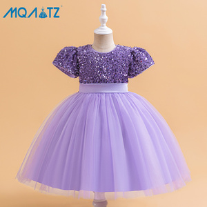 Robe de soirée formelle MQATZ Princesse Fleur pour petites filles, en toile unie anti-plis avec sequins, pour 5 ans - Product Image 5