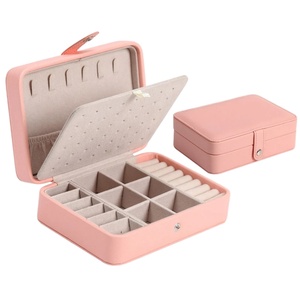 Portable PU Leather Jewelry Organizer <b>Storage</b> Case Modern <b>Mini</b> Travel Jewelry <b>Box</b> for Girls/Women's Earrings for Travel - Product Image 2