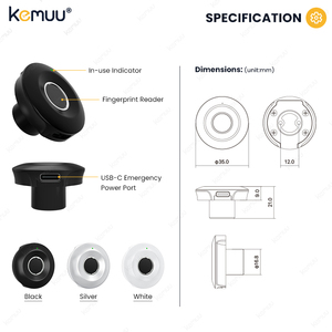 KEMUU TTlock Serrure intelligente à empreinte digitale pour armoire Système de casier biométrique pour armoire Serrure de porte cachée sans clé Serrure de tiroir - Product Image 4