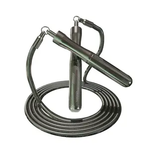 Corde à sauter lestée en aluminium réglable en longueur Câbles de corde de 8mm pour l'entraînement physique du corps
