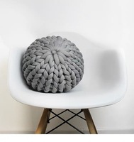 Pouf décoratif en coton doux tricoté en tube, coussin en forme de citrouille, coussin en tricot épais pour la décoration de la maison, lit et canapé