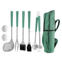 Ensemble d'outils de barbecue de style club de golf, outils de grillade, ensemble de barbecue d'extérieur, ensemble de cadeaux de grillade de golf