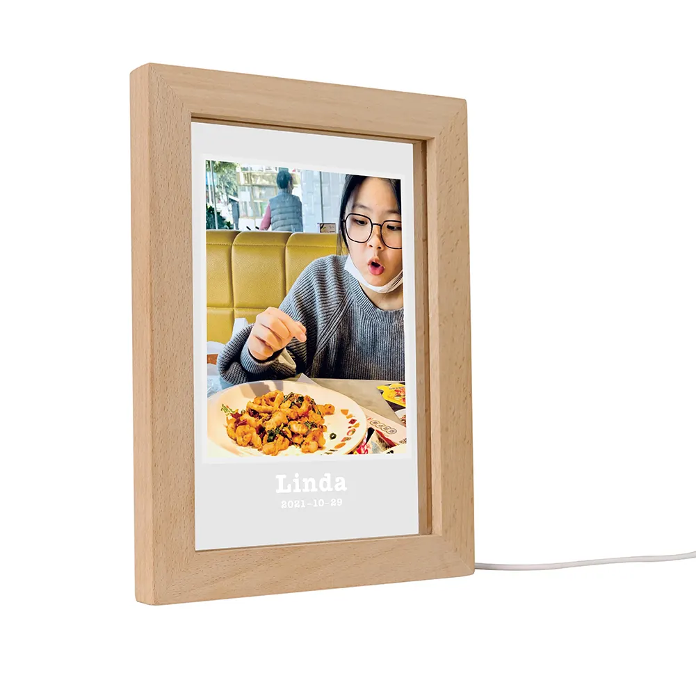 Factory Custom Wooden Picture Frame light up accept oem frame picture wooden