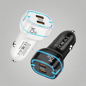 Cargador de Coche USB-C de 2 Puertos y 75W a Precio Económico, Carga Rápida, Accesorios Universales Pequeños para Teléfono Móvil - Product Image 5