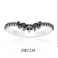 Bague de fiançailles et de mariage pour femme Mlluki Fashion, en argent 925 plaqué or, avec zircon et pierre noire, motif couronne de princesse