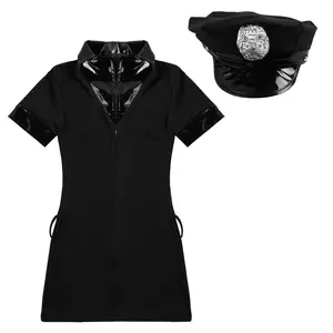 Costume Cosplay de Police Sexy pour femmes, Mini robe moulante, uniforme de policière, pour Halloween, nouvelle collection
