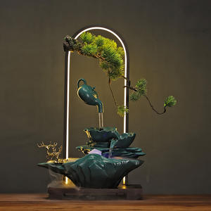 Yüksek kaliteli Mini masaüstü seramik duman şelale su çeşmesi ile ışık tütsü brülör ev dekor için - Product Image 6