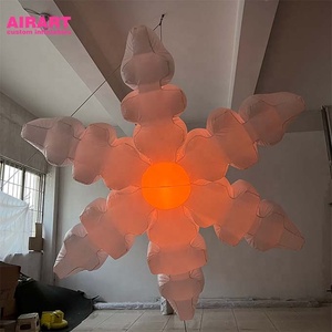 Flocon de neige gonflable éclairé par LED de couleur pour la boutique de bar de discothèque annonçant la décoration suspendue - Product Image 6