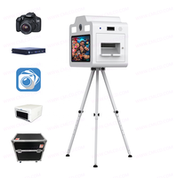 Máquina de impresora de cabina de fotos DSLR con pantalla táctil de 21,5 pulgadas con trípode y caja Cámara opcional para suministros de fiesta