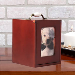 QuMaZhu American Style Mahogany <b>Wooden</b> Pet Urns for Dogs & Cats Ashes <b>Memorial</b> Coffin Funeral Keepsake Gift - Product Image 4