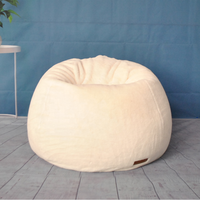Sac de haricot rond en fourrure de lapin