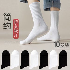Women's White Crew <b>Socks</b> 50D Medium Thickness Solid Color Summer Spring Autumn Sport Style - Product Image 3