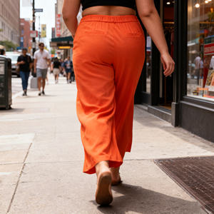 <span class=keywords><strong>Pantaloni</strong></span> da donna taglie forti <span class=keywords><strong>in</strong></span> <span class=keywords><strong>lino</strong></span> <span class=keywords><strong>misto</strong></span> Comfort con cinturino elastico <span class=keywords><strong>in</strong></span> vita con cerniera a mosca funzionale tasche inclinate sul retro - Product Image 4