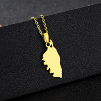 TK acier inoxydable français corse ville brillant pendentif collier plaqué or Style ethnique Couple accessoire populaire bijoux