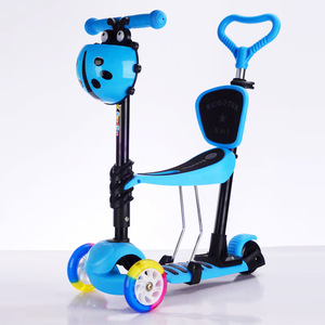 Patinete Infantil 5 en 1 con Asiento de Altura Ajustable para Niños de 2 a 4 Años, Color Morado - Product Image 3