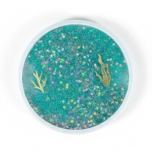Stampa UV personalizzata Sparkle acrilico liquido sabbie mobili eco-friendly cartone animato 5mm di spessore Coaster copertura olio acqua acqua Glitter tappetino - Product Image 2