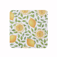 Lot de 4 sous-verres carrés en MDF pour fruits et citrons, pour restaurants et clients grossistes