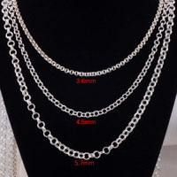 Chaînes câblées personnalisées S925 en argent Sterling multi-taille Double lien croix O chaîne pour le bricolage permanent unisexe fabrication de bijoux
