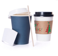 Importation de Chine de gobelets en papier à café chaud jetables biodégradables personnalisés imprimés avec couvercle et manchon à vendre
