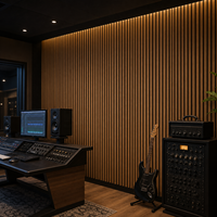 Panneau acoustique mural en bois de chêne WYRAX Audio Studio, feutre noir, 2400x600x22mm, contrôle du son, décoration de studio d'enregistrement