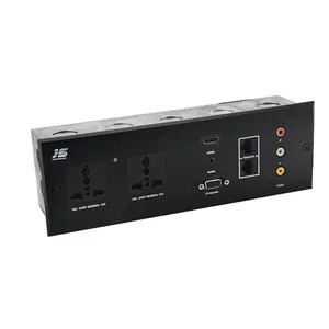 3 pin multimedia hub panel 240V wall mounted socket with usb Multimedia VGA USB EU Plate socket