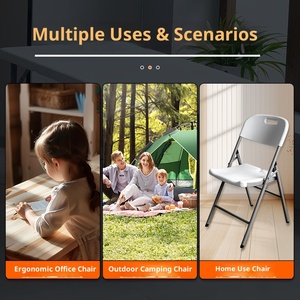 Modern Outdoor Plastic <strong>Folding</strong> <strong>Chair</strong>-School Office Training Computer <strong>Chair</strong> <strong>White</strong> Home Leisure Backrest Villa Living Room - Product Image 5