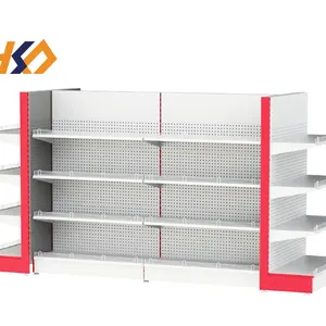 Supermarket Retail Merchandise Shelves Metallic Shop Shelves