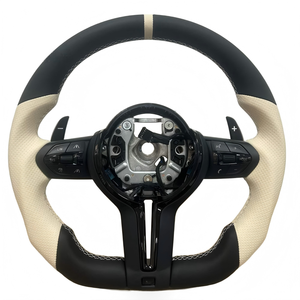 Volante Deportivo de Cuero Personalizado para Modelos <span class=keywords><strong>BMW</strong></span> F30 E92 F20 F10 F36 E91 E87 E90 E82 F25 E53 E92 F01 F32 F33, 3 Palancas - Product Image 4