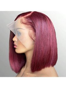 Nuovo Design Parrucca <span class=keywords><strong>Bob</strong></span> Corta in Capelli Umani Peruviani, Liscia Setosa, Doppia Trama, con Frontale in Pizzo - Product Image 3