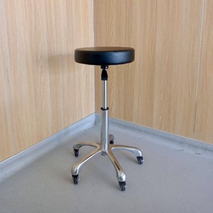 In pelle di lusso cerchio nero rotondo sgabello basso salone di bellezza attrezzature rotolamento ruote sgabello per barbiere parrucchiere uso cucina casa - Product Image 6