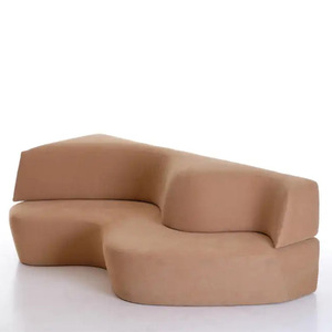Sofá en Forma de L Tapizado con Relleno de Espuma, Tela Antiarrugas, Muebles para Sala de Estar - Product Image 4