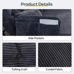 Puffy Comfy Small Convertible Sleeper Futon Causeuse <span class=keywords><strong>en</strong></span> mousse souple Canapé <span class=keywords><strong>double</strong></span> Canapé-<span class=keywords><strong>lit</strong></span> <span class=keywords><strong>2</strong></span> places <span class=keywords><strong>Lit</strong></span> de jour pliant avec fonction <span class=keywords><strong>lit</strong></span> - Product Image 4