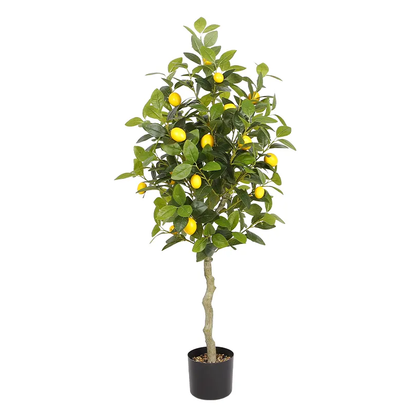 Albero di limone in vaso artificiale di plastica di altezza di 1.2m con la pianta artificiale all'ingrosso della frutta per la decorazione dell'interno