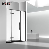 Certifié CE Accueil Hôtel Utiliser 8mm Verre Trempé Quadrant Douche Clôture Pliant Conception Plateau En Pierre Artificielle Cadre En Aluminium