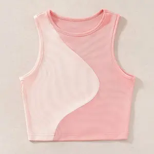 Top corto de punto acanalado para mujer, ropa de uso diario, Top sin mangas para mujer, color rosa, Y2K, gran oferta