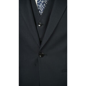 Costume d'affaires pour hommes 2024-18 costume décontracté à rayures verticales coupe ajustée <span class=keywords><strong>deux</strong></span> pièces sur mesure garçons mariage luxe hommes costumes - Product Image 6