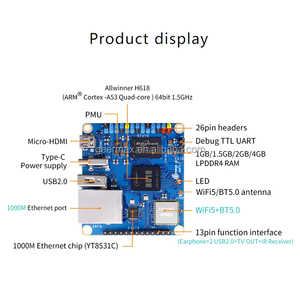 Orange Pi <span class=keywords><strong>Zero</strong></span> 3 1GB LPDDR4 Scheda di Sviluppo A53 1.5GHz H618 SoC 64bit WiFi 5 BT5.0 Interfaccia Type-C Orange Pi Zero3 1G di Memoria - Product Image 4